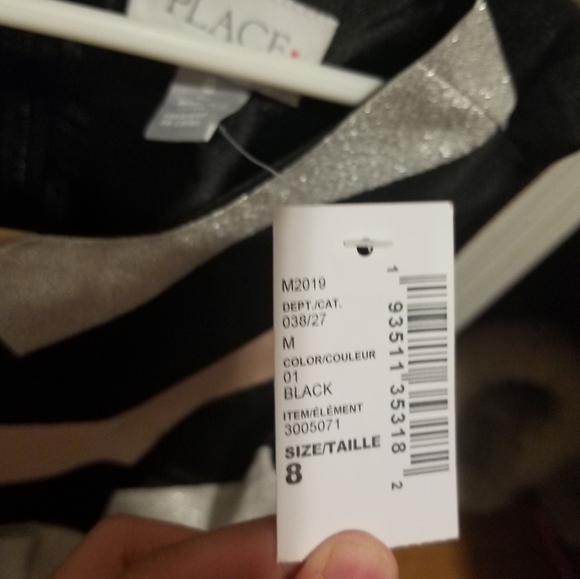 Girls pink silver and black dress - Picture 3 of 4